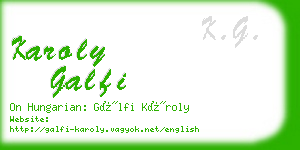 karoly galfi business card